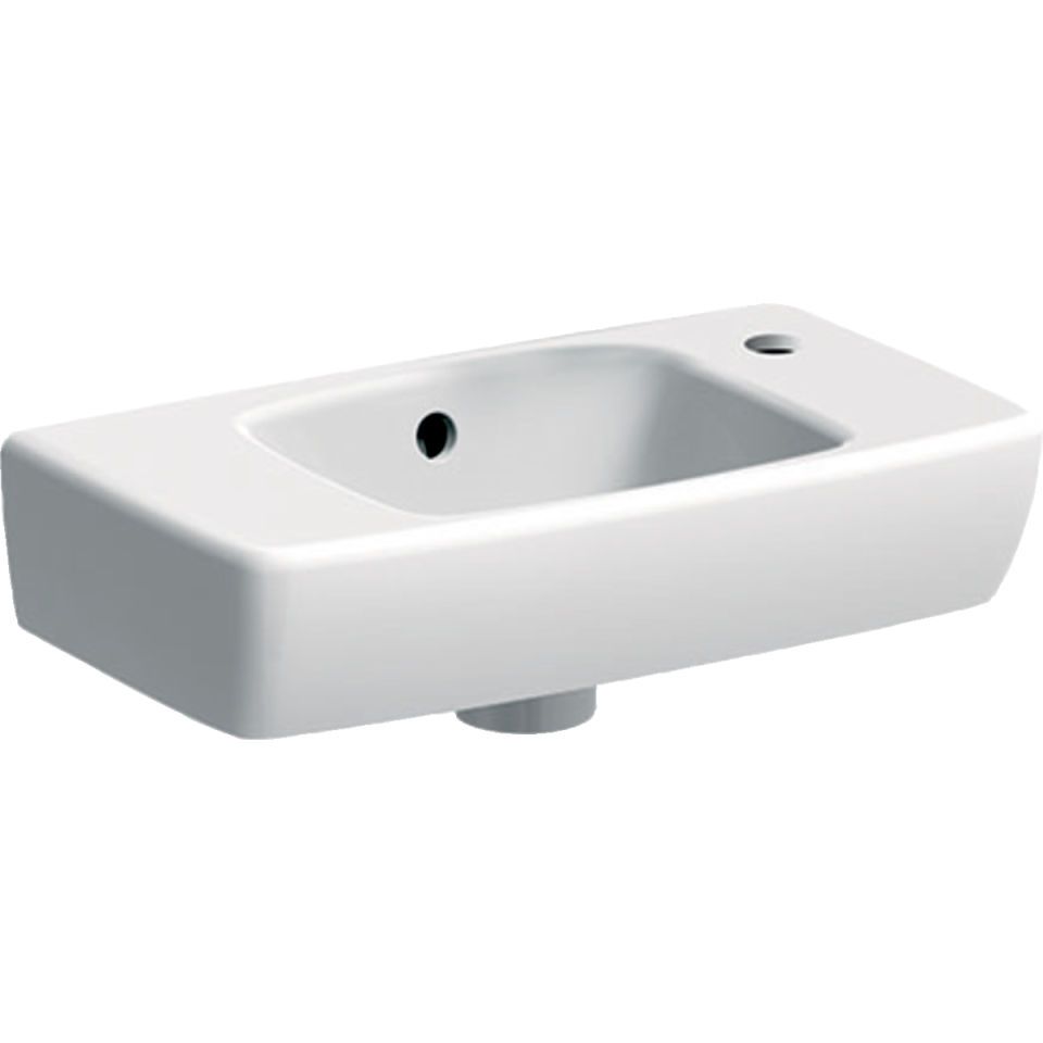 GE Renova Compact HWB, verk. Ausladung Ablg., 45x25cm, Hl. re, m.Ül., weiß
