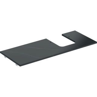 GE ONE WT-Pl. Aus re für AWT Schalenform 120x2x47cm, Marmoroptik schwarz matt