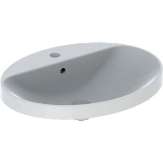 GE VariForm Einbauwaschtisch, oval mit HLB, 60x48cm, m. Ül., weiß gl