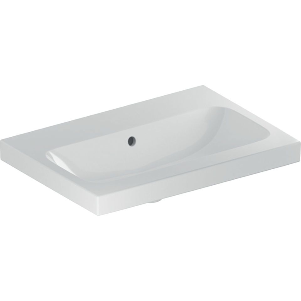 GE iCon Light WT 60x42cm, verk. Ausld. ohne Hahnloch, mit Ül., weiß, KeraTect