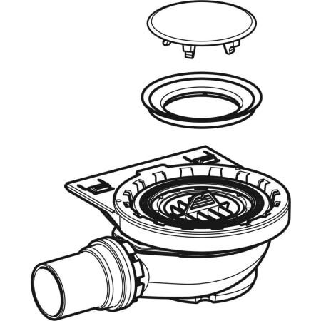 GE Duschwannenablauf für Setaplano mit Siphonhalter, Sperrwasserhöhe 50 mm