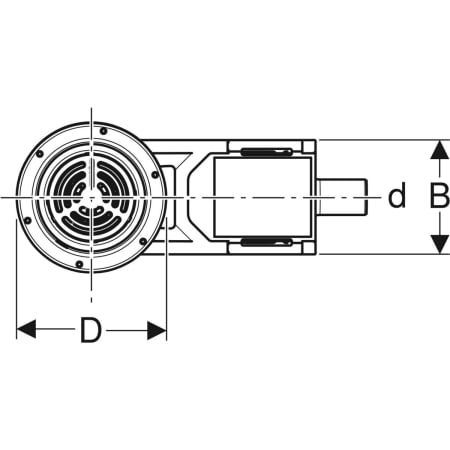 GE DBD-Abl. f. Bodenblg. Vinyl (PVC), Estrichhöhe am Einl. 94-114mm d=40mm