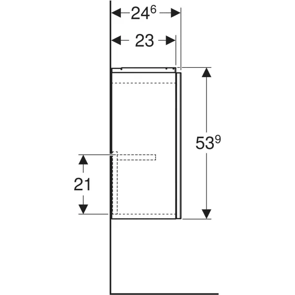 GE Acanto US für HWB B:40cm, m. 1 Tür lava matt/Glas lava