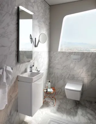 Asymmetrische Gäste-WC-Lösung