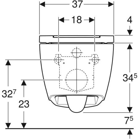 GE ONE Set Wand-WC mit WC-Sitz