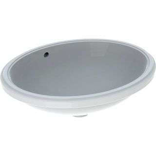 GE VariForm Unterbauwaschtisch, oval 56x46cm, o. Hl, m. Ül., glasiert/weiß