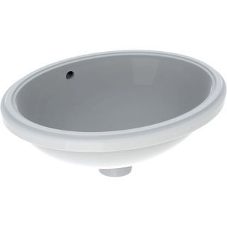 GE VariForm Unterbauwaschtisch, oval d:49,5x42cm, o. Hl, m. Ül., gl, weiß