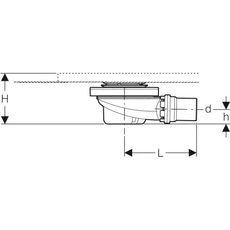 GE Duschwannenablauf für Setaplano mit Siphonhalter, Sperrwasserhöhe 50 mm