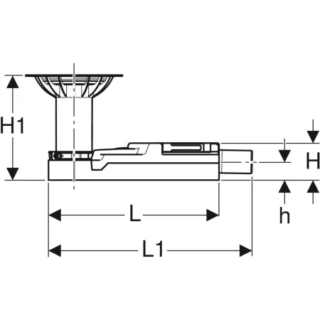 GE DBD-Abl. f. Bodenblg. Vinyl (PVC), Estrichhöhe am Einl. 94-114mm d=40mm
