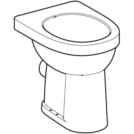 GE Renova Comfort Stand-WC Flachspüler erhöht/barrierefrei, Abgang horiz., weiß