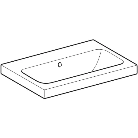 GE iCon Light WT 60x42cm, verk. Ausld. ohne Hahnloch, mit Ül., weiß, KeraTect