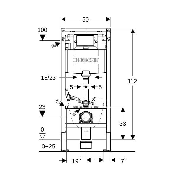 GE Duofix Element für Wand-WC