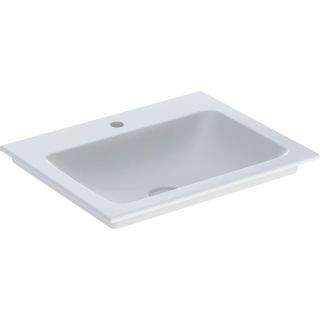 GE ONE Möbelwaschtisch 60x48 cm m.Hl., o.Ül., weiß, KeraTect