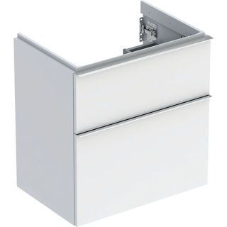 GE iCon Unterschrank f. WT, verk. Ausld. 59,2x61,5x41,6cm, weiß hgl/Gr. chrom