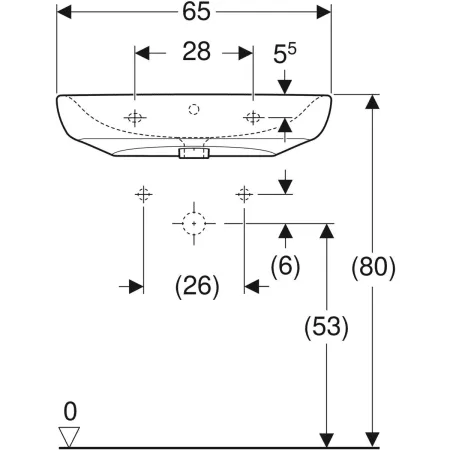 GE Renova Comfort WT barrierefrei 65x55cm, m. Hl., m. Ül., weiß, KeraTect