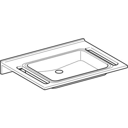 GE Publica WT, eckiges Design, m. Auss. 70x55cm, demenzgerecht, o.Hl.,o.Ül, weiß