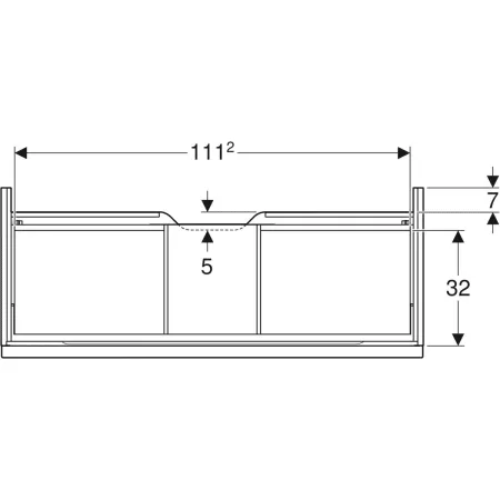 GE iCon Unterschrank für WT, 1 Schubl. 118,4x24,7x47,6cm, lava