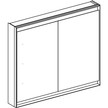 GE ONE Spiegelschrank mit ComfortLight 2 Türen, AP-Mont., 105x90x15cm, alu.