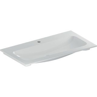GE iCon Möbelwaschtisch 90x48cm mit Hahnloch, ohne Überlauf, weiß