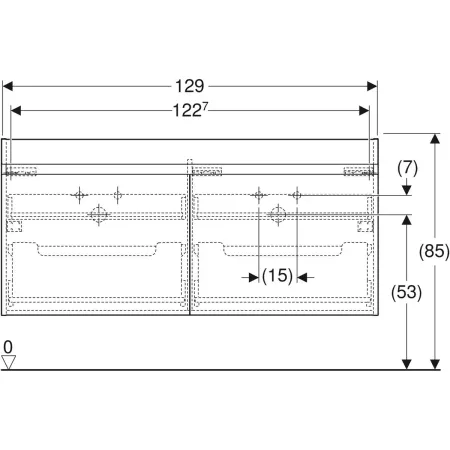 GE Renova Plan US für DMWT, mit 2 Schbl. 129x60,5x47,3cm, Nussbaum hi hell