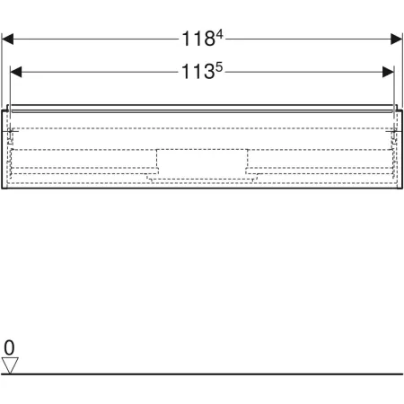 GE iCon Unterschrank für WT, 1 Schubl. 118,4x24,7x47,6cm, lava