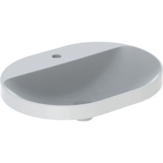 GE VariForm Einbauwaschtisch, elliptisch mit HLB, 60x45cm, o. Ül., glasiert/weiß