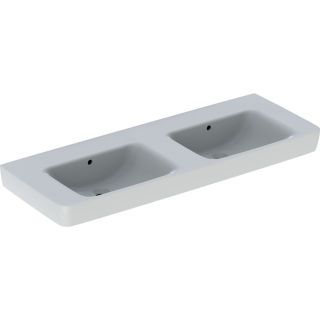 GE Renova Plan Doppelwaschtisch 130x48cm o. Hl., m. Ül., weiß
