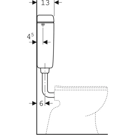 GE AP127 AP-Spülkasten, Spül-Stopp-Sp tiefh. WA li/mi/re, bahamabeige