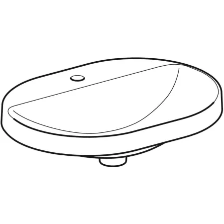 GE VariForm Einbauwaschtisch, elliptisch mit HLB, 60x45cm, o. Ül., weiß, KeraTect