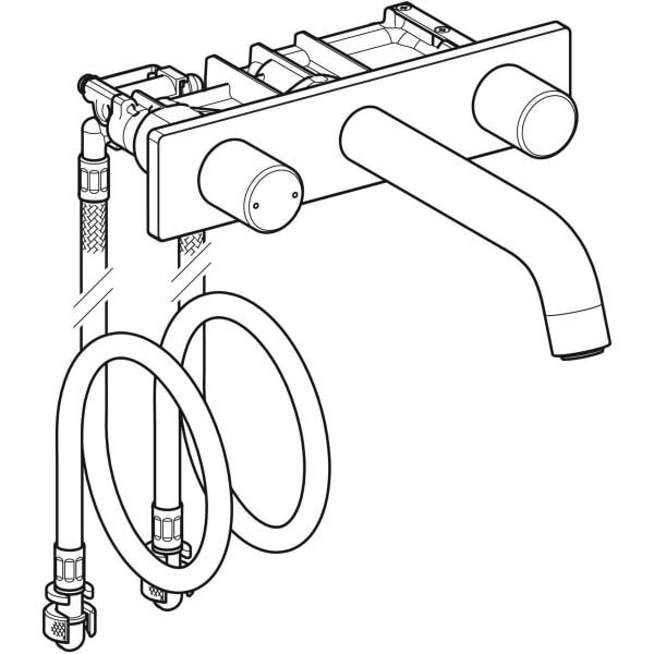 GE ONE WT-Arm. rundes Des. W.-Mont. 2Gr. für UP-Funktionsbox, L:16cm, swm/Etc.