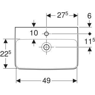 GE Renova Compact Waschtisch, 55x37cm m. Hl., o. Ül., weiß