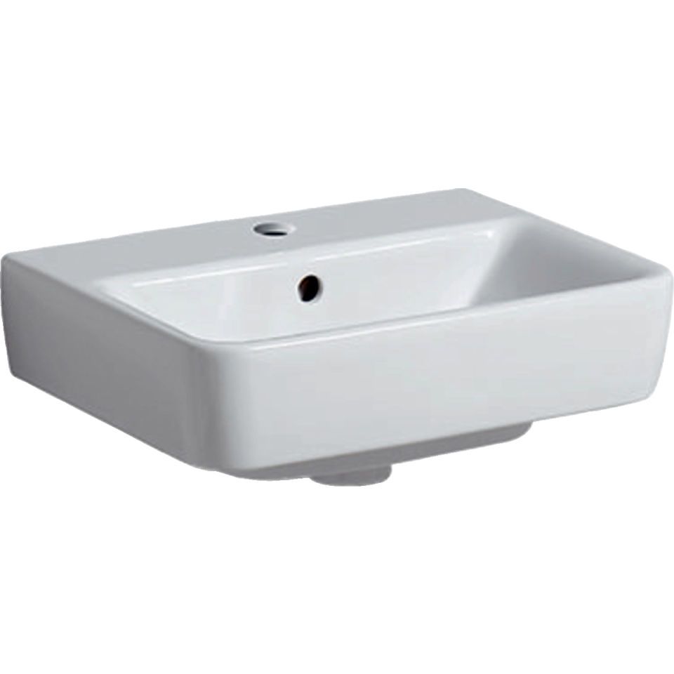 GE Renova Plan Aufsatz-HWB 45x34cm m. Hahnloch, m. Ül., weiß, KeraTect
