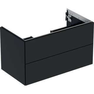 GE ONE Unterschrank für WT/-Platte 2 Schubl., 88,8x50,4x47cm, schwarz matt