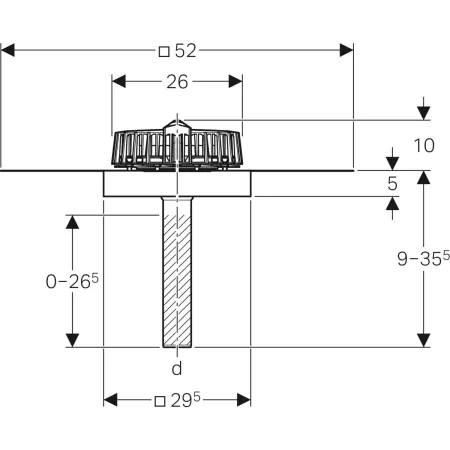 GE Pluvia Dachwassereinlauf mit Anschlussblech