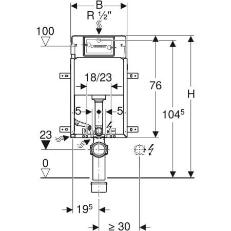 GE Kombifix Element für Wand-WC