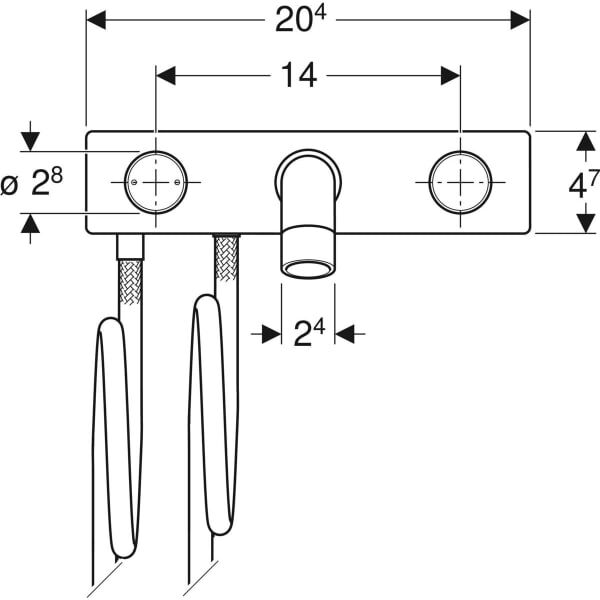 GE ONE WT-Arm. rundes Des. W.-Mont. 2Gr. für UP-Funktionsbox, L:16cm, swm/Etc.