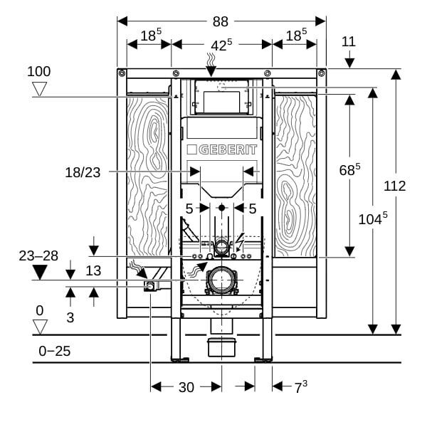 GE Duofix Element für Wand-WC