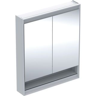 GE ONE Spiegelschrank mit Ni/Comf.Light 2 Türen, AP-Mont., 75x90x15cm, weiß
