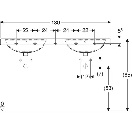 GE Preciosa Doppel-Waschtisch