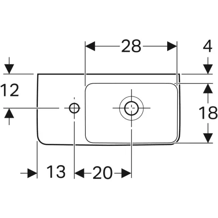 GE Renova Compact HWB, verk. Ausladung 50x25cm, Hl. li, m. Ül., weiß, KeraTect
