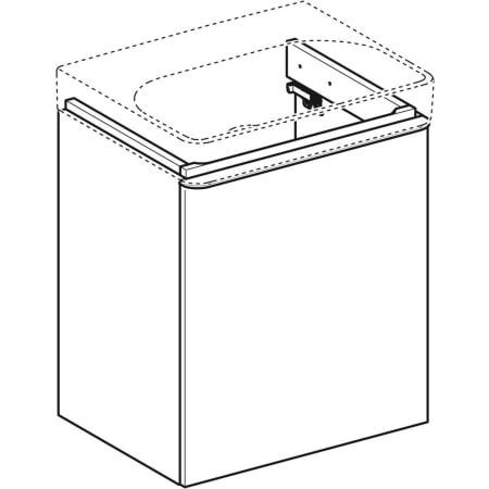 GE Smyle Square US für WT, m. 1 Tür re 53,6x61,7x43,3cm, sand-grau