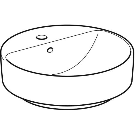 GE VariForm Aufsatzwaschtisch, rund mit Hahnlochbank, d: 45cm, m. Ül., weiß