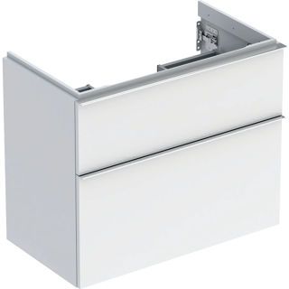 GE iCon Unterschrank f. WT, verk. Ausld. 74x61,5x41,6cm, weiß hgl/Gr. chrom