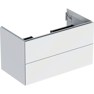 GE ONE Unterschrank für WT/-Platte 2 Schubl., 88,8x50,4x47cm, weiß matt