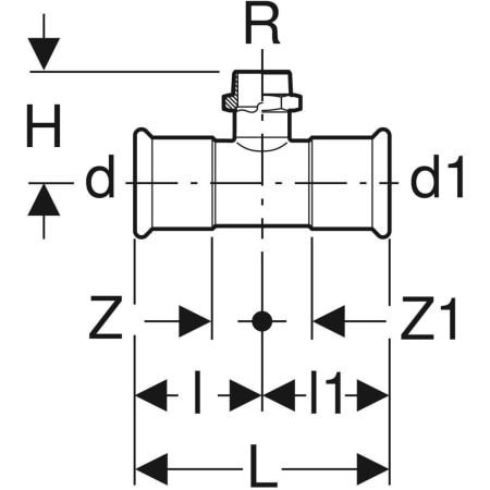 GE Mapress Edelstahl T-Stück