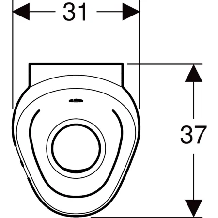 GE Preda Urinal, für integr. Strg. Zulauf hinten, weiß