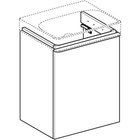 GE Smyle Square US für HWB, m. 1 Tür li 49,2x61,7x40,6cm, Nussbaum