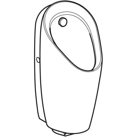 GE Preda Urinal, für integr. Strg. Zulauf hinten, weiß