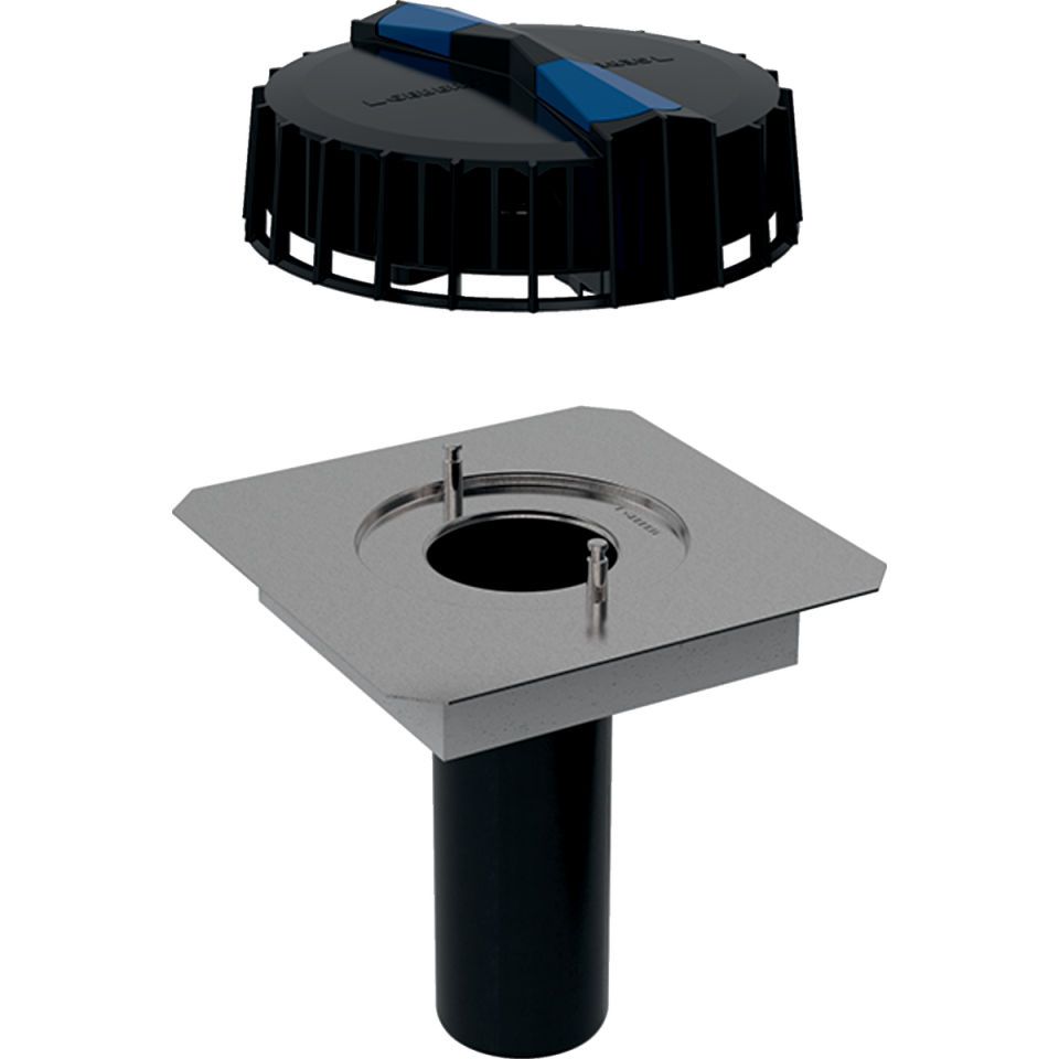 GE Pluvia Dachwassereinlauf mit Anschlussblech