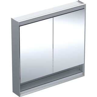 GE ONE Spiegelschrank mit Ni/Comf.Light 2 Türen, AP-Mont., 90x90x15cm, alu.